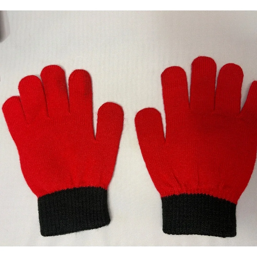 Marvel Spider-Man Youth Beanie Hat Knit Gloves and Ski Gloves Set Red Black OS
